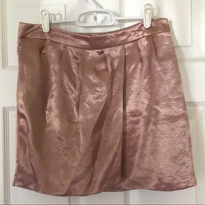 Blush textured satin miniskirt